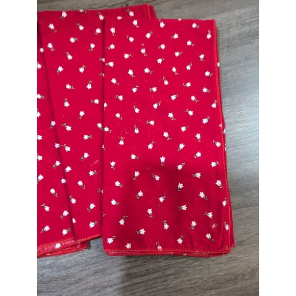 Set Of 4 Now Designs Red Floral Print Cotton & Polyester Napkins 20x20" - Picture 3 of 7